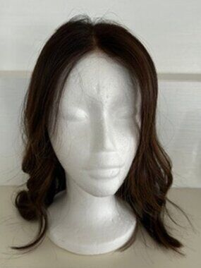WIG by Monnalisa Human Hair Wig in Brown Hair, Length: 15 inch